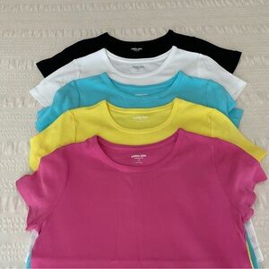 Lot of 5 Lands End T-Shirts Cotton S/P Shaped Fit